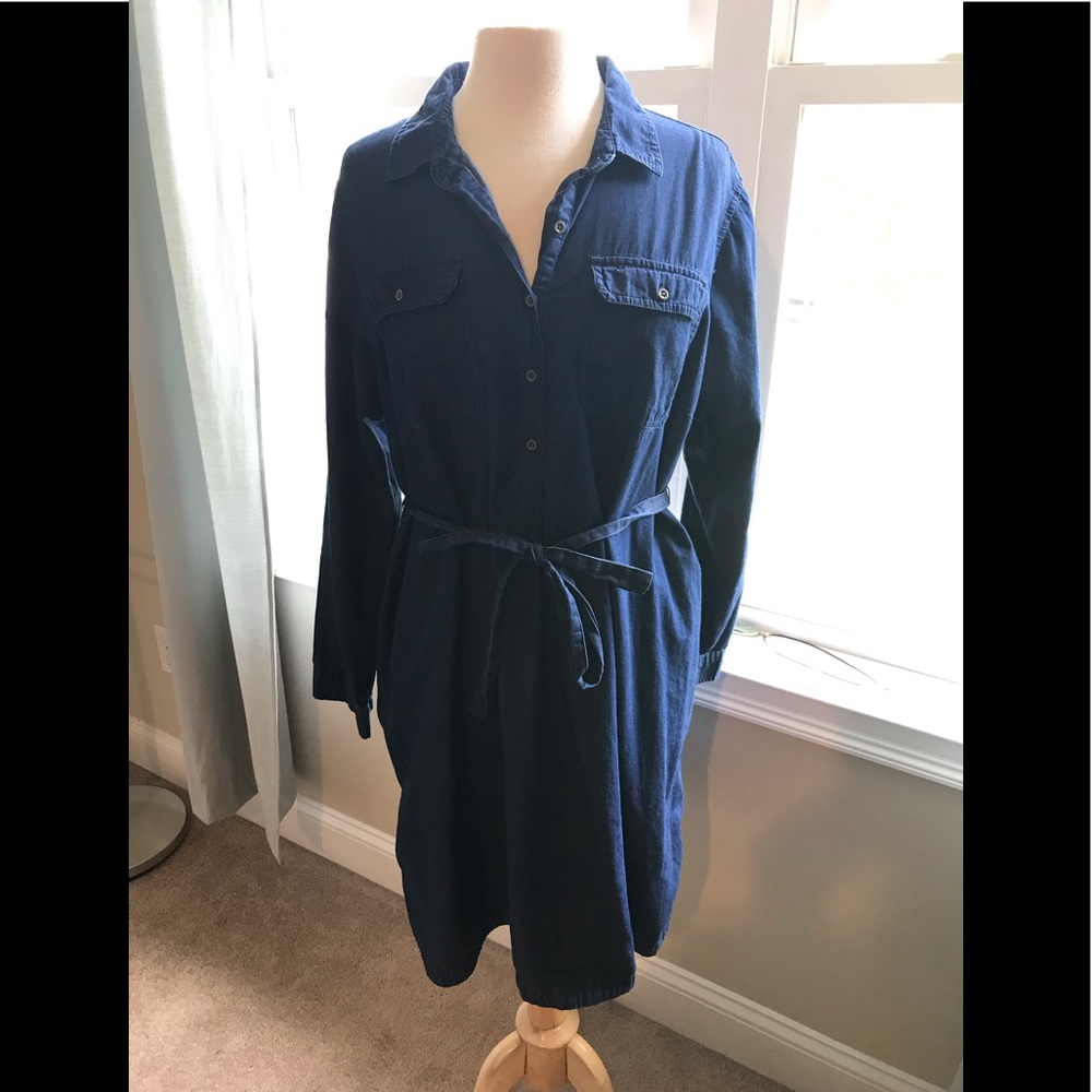 Maternity denim midi dress